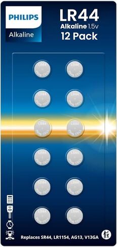 PHILIPS LR44 Batteries 12 Count, Replaces AG13 A76 l1154f 357 303 SR44 AG13 LR41 Button Batteries - 1.5v Ultra Alkaline Button Cell Battery, Perfect For Thermometers, Lasers, Watches, Medical Devices. in Saudi Arabia