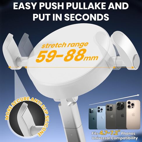 Upgraded 360° Vacuum Magnetic Phone Holder with Clamp,Vacuum Suction Magnetic Phone Mount with Clamp Foldable Cell Holder for Car/Gym/Mirror/Smooth Surface, Compatible with Magsafe iPhone (black 1pcs) in Kuwait