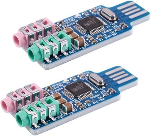 2PCS برنامج تشغيل الصوت USB مجاني CM108 USB Sound Card Chip Blue ، 500203734 in Kuwait
