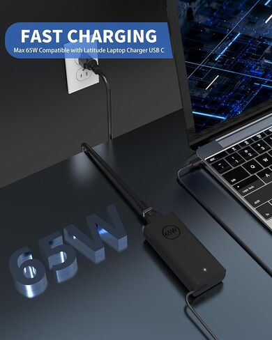 65W USB C AC AC ACTAPTER ADPTOP Charger متوافق مع Dell Latitude 3450 552. in Kuwait