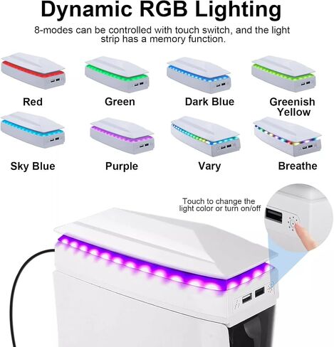 3 مروحة تبريد السرعة القابلة للتعديل من المستوى مع ضوء RGB ، مروحة برودة نظام التبريد OP لـ PS5 Slim in Kuwait
