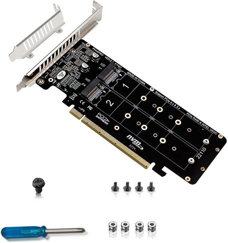 PH44Pro مزدوجة على الوجهين 4 * M.2 M-Key NVME إلى PCIE X16 SPLITTER CARD 4 * 32GBPS 2U RAID ARRAY ARRAY ADAPTIN in Saudi Arabia