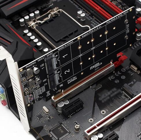 PH44Pro مزدوجة على الوجهين 4 * M.2 M-Key NVME إلى PCIE X16 SPLITTER CARD 4 * 32GBPS 2U RAID ARRAY ARRAY ADAPTIN in Saudi Arabia