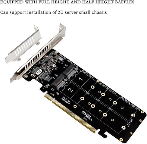 PH44Pro مزدوجة على الوجهين 4 * M.2 M-Key NVME إلى PCIE X16 SPLITTER CARD 4 * 32GBPS 2U RAID ARRAY ARRAY ADAPTIN in Saudi Arabia