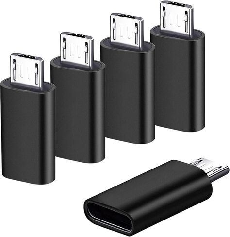 USB C إلى MICRO USB Adapter 5Pack ، Type C Female to Micro USB Male Male Convert Connection Charge ومزامنة البيانات المتوافقة مع Samsung Galaxy S7 S7 Edge و Nexus 5 6 والمزيد من أجهزة USB Micro in Kuwait