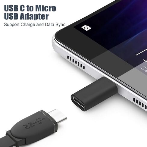 USB C إلى MICRO USB Adapter 5Pack ، Type C Female to Micro USB Male Male Convert Connection Charge ومزامنة البيانات المتوافقة مع Samsung Galaxy S7 S7 Edge و Nexus 5 6 والمزيد من أجهزة USB Micro in Kuwait