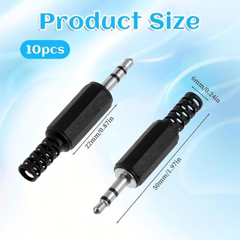 10pcs 3.5mm استبدال الإصلاح المكونات TRS 3 قطب استريو سدادات محول 1/8 "محولات جاك الأذنين جاك trs mono mal in Saudi Arabia