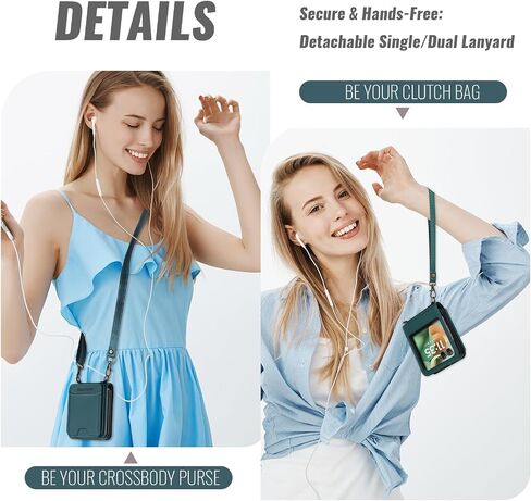 ASAPDOS for Motorola Razr 2025/2024 Wallet Case - 5 Card Slots RFID Blocking | Detachable Crossbody Strap & Wristlet | Snap Magnetic Cover | Shockproof PU Leather Blue Green in Saudi Arabia