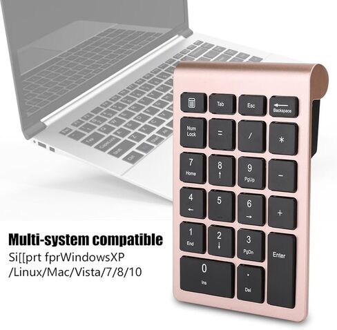 ASHATA Numeric Keypad,22 Keys Numeric Keypad USB Ergonomic Keyboard with Receiver,Support for Android, for for OS Systems.(Rose Gold) in Saudi Arabia