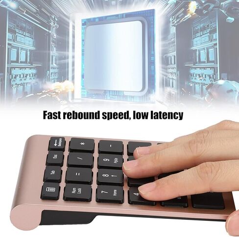 ASHATA Numeric Keypad,22 Keys Numeric Keypad USB Ergonomic Keyboard with Receiver,Support for Android, for for OS Systems.(Rose Gold) in Saudi Arabia