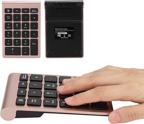 ASHATA Numeric Keypad,22 Keys Numeric Keypad USB Ergonomic Keyboard with Receiver,Support for Android, for for OS Systems.(Rose Gold) in Saudi Arabia