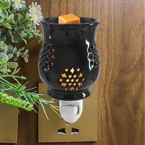 CVHOMEDECO. سخان كهربائي للشمع يذوب على الحائط، سخان عطر سيراميكي للشموع المعطرة، يذوب الشمع، الفطائر والزيوت العطرية، ديكور إضاءة ليلية، فانوس in Kuwait