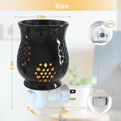CVHOMEDECO. سخان كهربائي للشمع يذوب على الحائط، سخان عطر سيراميكي للشموع المعطرة، يذوب الشمع، الفطائر والزيوت العطرية، ديكور إضاءة ليلية، فانوس in Kuwait