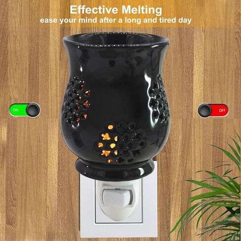 CVHOMEDECO. سخان كهربائي للشمع يذوب على الحائط، سخان عطر سيراميكي للشموع المعطرة، يذوب الشمع، الفطائر والزيوت العطرية، ديكور إضاءة ليلية، فانوس in Kuwait