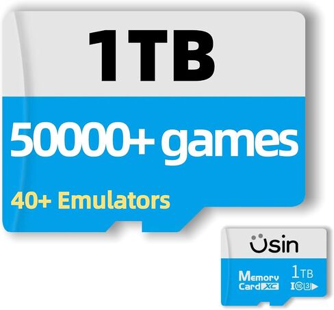 Usin Game Card for Anbernic Console, 128GB/256GB/512GB/1TB Storage, Up to 50000+ Games, 40+ Emulators, Compatible with RG35XX Pro/RG40XXV/RG35XX Plus/RG40XXH (512, GB) in Saudi Arabia