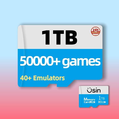 Usin Game Card for Anbernic Console, 128GB/256GB/512GB/1TB Storage, Up to 50000+ Games, 40+ Emulators, Compatible with RG35XX Pro/RG40XXV/RG35XX Plus/RG40XXH (512, GB) in Saudi Arabia