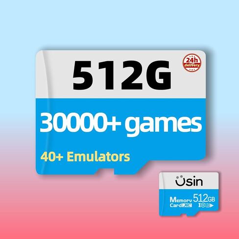 Usin Game Card for Anbernic Console, 128GB/256GB/512GB/1TB Storage, Up to 50000+ Games, 40+ Emulators, Compatible with RG35XX Pro/RG40XXV/RG35XX Plus/RG40XXH (512, GB) in Saudi Arabia