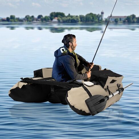 Float Tubes for Fishing with Pump, Oxford Cloth Inflatable Fishing Float Tube Fishing Raft Belly Boat,286.6 lbs Strong Load Capacity Waterproof for Fishing & Angling in Kuwait
