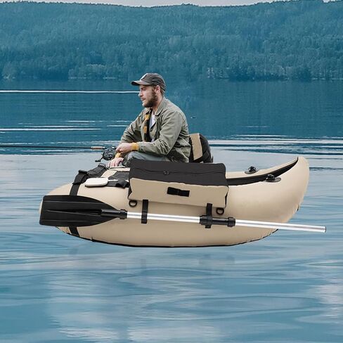 Float Tubes for Fishing with Pump, Oxford Cloth Inflatable Fishing Float Tube Fishing Raft Belly Boat,286.6 lbs Strong Load Capacity Waterproof for Fishing & Angling in Kuwait