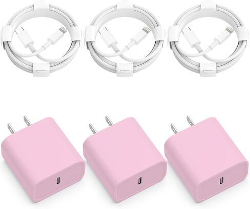 USB C Charger [MFi Certified] iPhone Charger Fast Charging 3Pack 20W Type C Wall Charger Block with 6FT USB C to Lightning Cable Compatible with for iPhone 14Pro/13 Pro/12 Pro Max/11/XS Max/XS/XR/X/8 in Saudi Arabia