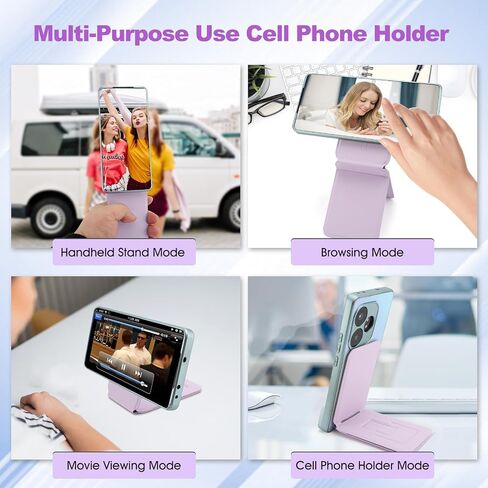 Phone Stand, Foldable Magnetic Phone Tripod, Angle Adjustment & Strong Magnets PU Leather Phone Stand, Compatible with All Smart Phone 16/15/14/13/12 (Black) in Saudi Arabia