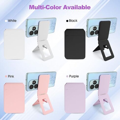 Phone Stand, Foldable Magnetic Phone Tripod, Angle Adjustment & Strong Magnets PU Leather Phone Stand, Compatible with All Smart Phone 16/15/14/13/12 (Black) in Saudi Arabia