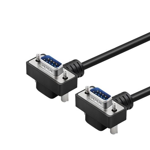 عام DB9 RS232 كابل المنفذ التسلسلي لأسفل الزاوية اليمنى 9 دبوس RS232 كابل اتصال منفذ COM (90 درجة مطلي بالنيكل - ذكر لذكور ، 3 أمتار) in Kuwait