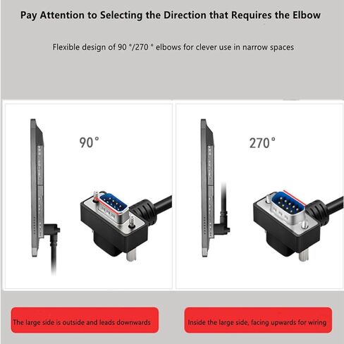 عام DB9 RS232 كابل المنفذ التسلسلي لأسفل الزاوية اليمنى 9 دبوس RS232 كابل اتصال منفذ COM (90 درجة مطلي بالنيكل - ذكر لذكور ، 3 أمتار) in Kuwait