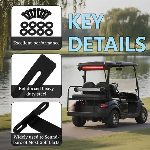 Golf Cart Soundbar Mounting T-Bracket Fits for SE18, SE26, SEB26, SEDS32 Soundbars Adjustable Steel Speaker Bracket Mounts Black Roof Mount in Saudi Arabia