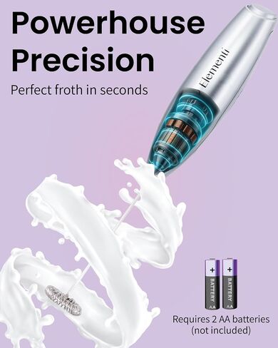 Elementi Drink Mixer Handheld - Electric Stirrer and Powerful Protein Powder Mixer Wand, Easy-to-Use Mini Frother Wand for Quick Delicious Cocktails, Milk Frother and Coffee Stirrers (Orange) in Kuwait