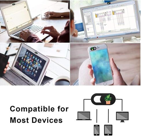 6-Pcs Webcam Cover Slide Ultra-Thin Web Camera Cover for Laptop Phone,Camera Blocker Slider,Great for Privacy(Black) in Saudi Arabia