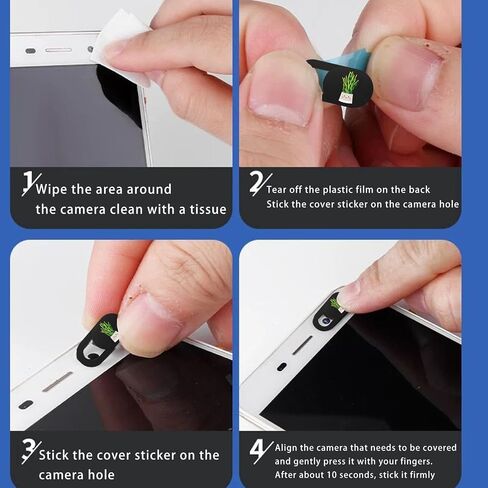 6-Pcs Webcam Cover Slide Ultra-Thin Web Camera Cover for Laptop Phone,Camera Blocker Slider,Great for Privacy(Black) in Saudi Arabia