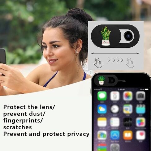 6-Pcs Webcam Cover Slide Ultra-Thin Web Camera Cover for Laptop Phone,Camera Blocker Slider,Great for Privacy(Black) in Saudi Arabia