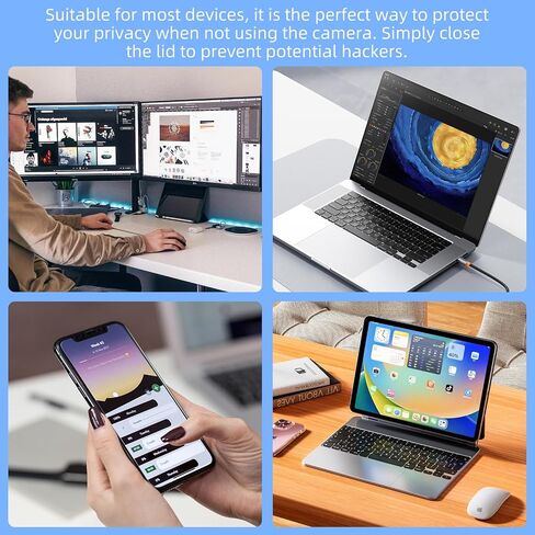 Webcam Camera Cover Slide, 18 Pcs Ultra-Thin Webcam Cover Slide for Laptop, Phone Camera Covers Slides, Computer Cameras Covers Slides- Fits Most Laptop Desktop PC Smartphone to Protect Privacy in Saudi Arabia