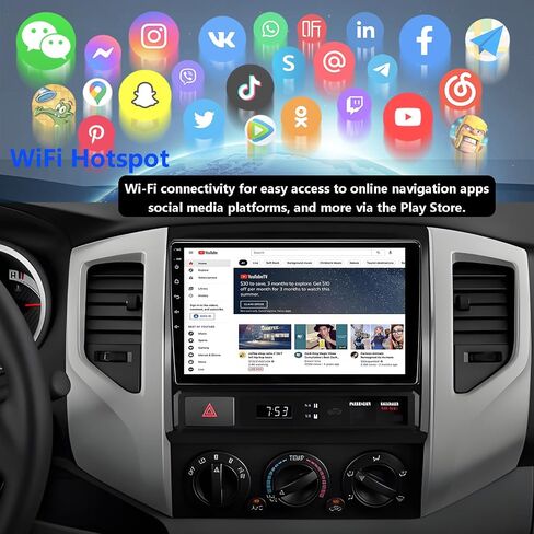 لترقية راديو Toyota Tacoma 2005-2015: Android 14 Car Stereo مع Carplay Android Auto - 9 بوصة وحدة الشاشة التي تعمل باللمس مع Bluetooth GPS Navigation 2+32g in Kuwait