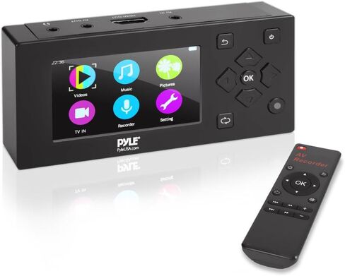 Capture Card Video Recording System - Video Game AV Recorder W/LCD Monitor ، دعم HDMI ، نظام إنشاء ملفات الوسائط الرقمية HD 1080P الكاملة ، يحفظ على USB/SD ، دعم DVD ، CD ، VHS ، VCR ، Cassette - Pyle in Saudi Arabia
