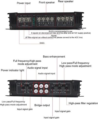 4 Channel Car Stereo Amplifier,Car Amplifier 7800W 4 Channels Class AB Aluminum Alloy Pure Bass Power Amp for DC 12V Truck Boat UTV Motorcycle in Saudi Arabia