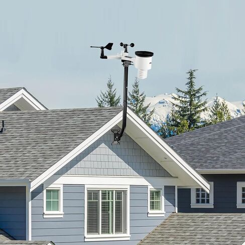 Adjustable Mounting Pole for Tempest Weather Station & Starlink Gen 3, (Diameter 1 1/2", Length 33 1/4"), J-Pole Bracket with 180° Swivel Arm, No-Drill Roof/Eaves Installation, Weather-Resistant Steel in Saudi Arabia