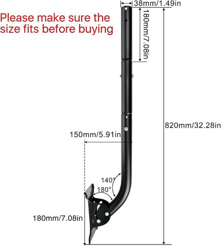 Adjustable Mounting Pole for Tempest Weather Station & Starlink Gen 3, (Diameter 1 1/2", Length 33 1/4"), J-Pole Bracket with 180° Swivel Arm, No-Drill Roof/Eaves Installation, Weather-Resistant Steel in Saudi Arabia