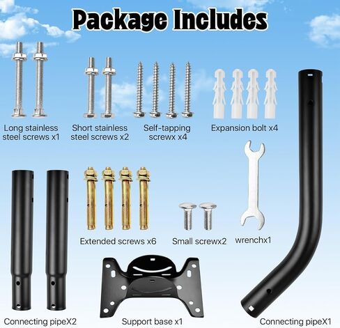 Adjustable Mounting Pole for Tempest Weather Station & Starlink Gen 3, (Diameter 1 1/2", Length 33 1/4"), J-Pole Bracket with 180° Swivel Arm, No-Drill Roof/Eaves Installation, Weather-Resistant Steel in Saudi Arabia