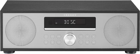 CROSLEY CR3501A-MA Fleetwood Retro Clock Clock Radio FM ومشغل أقراص مضغوطة مع مكبرات صوت بلوتوث ستيريو ، الماهوجني in Saudi Arabia