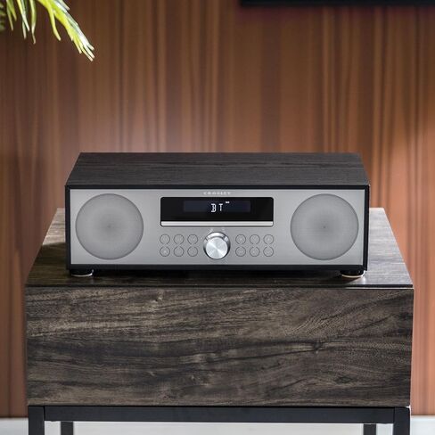 CROSLEY CR3501A-MA Fleetwood Retro Clock Clock Radio FM ومشغل أقراص مضغوطة مع مكبرات صوت بلوتوث ستيريو ، الماهوجني in Saudi Arabia