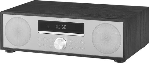CROSLEY CR3501A-MA Fleetwood Retro Clock Clock Radio FM ومشغل أقراص مضغوطة مع مكبرات صوت بلوتوث ستيريو ، الماهوجني in Saudi Arabia