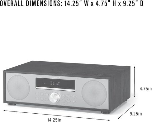 CROSLEY CR3501A-MA Fleetwood Retro Clock Clock Radio FM ومشغل أقراص مضغوطة مع مكبرات صوت بلوتوث ستيريو ، الماهوجني in Saudi Arabia