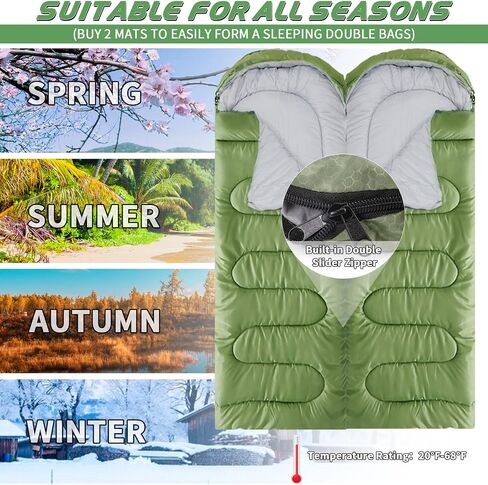 Sleeping Bags for Adults, Warm ＆Cold Weather Backpacking Camping Sleeping Bag,Lightweight, Waterproof Sleeping Bag with Compression Sack for Indoor ＆ Outdoor Camping Hiking Travel (Green) in Saudi Arabia