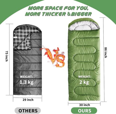 Sleeping Bags for Adults, Warm ＆Cold Weather Backpacking Camping Sleeping Bag,Lightweight, Waterproof Sleeping Bag with Compression Sack for Indoor ＆ Outdoor Camping Hiking Travel (Green) in Saudi Arabia