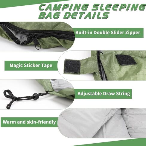 Sleeping Bags for Adults, Warm ＆Cold Weather Backpacking Camping Sleeping Bag,Lightweight, Waterproof Sleeping Bag with Compression Sack for Indoor ＆ Outdoor Camping Hiking Travel (Green) in Saudi Arabia