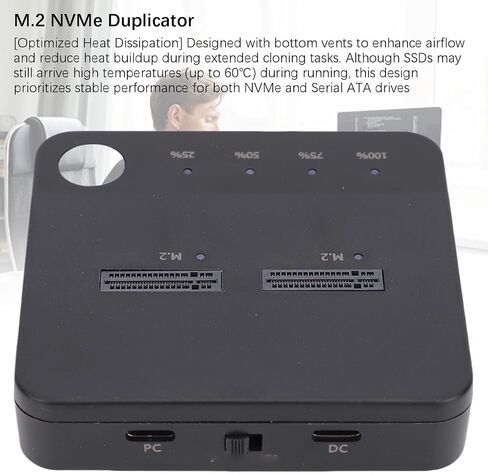 Zunate M.2 SSD Duplicator Dock Station with Dual Bays, NVMe to SATA Cloner Enclosure, 20Gbps USB C Offline Clone, Supports B + M Key SSDs, UASP Trim, 2230 to 22110 Size in Saudi Arabia
