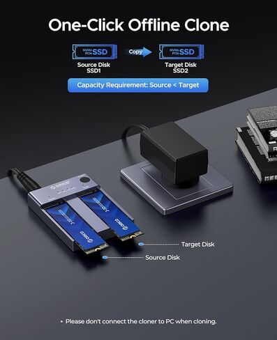 Orico J10 1TB Gen 3x4 SSD مع Dual Bay SSD Cloner M2P2 in Kuwait