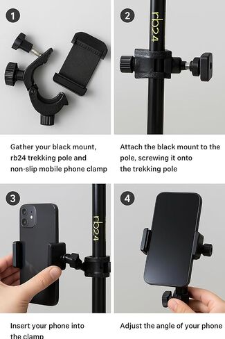 Folding Trekking Poles with Phone Mount Ultralight 7075 Aluminum, Foldable 5-Section Hiking Poles, Shock-Absorbing EVA Grip, Compact for Travel, Backpacking & Trail Walking in Saudi Arabia